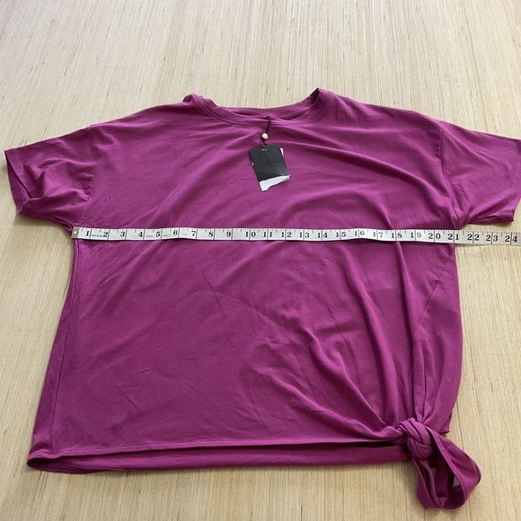 CALIA Carrie Underwood Tie Front Athletic Tee Womens Small Fuchsia Pink New - Picture 3 of 7